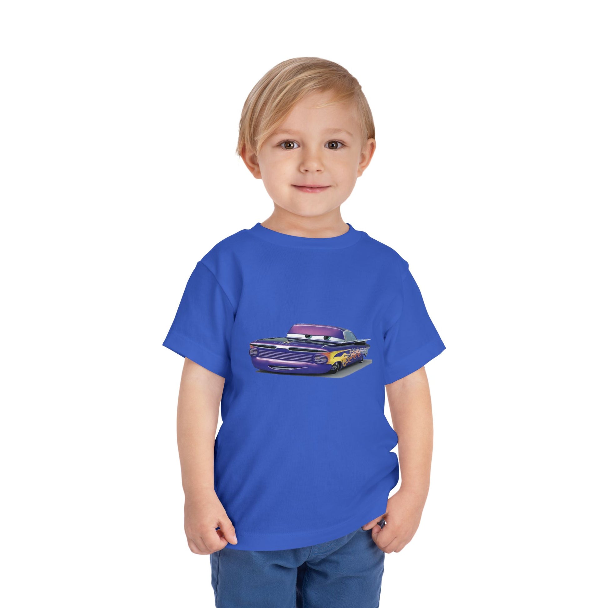 Toddler Short Sleeve Tee Featuring Fun Car Design