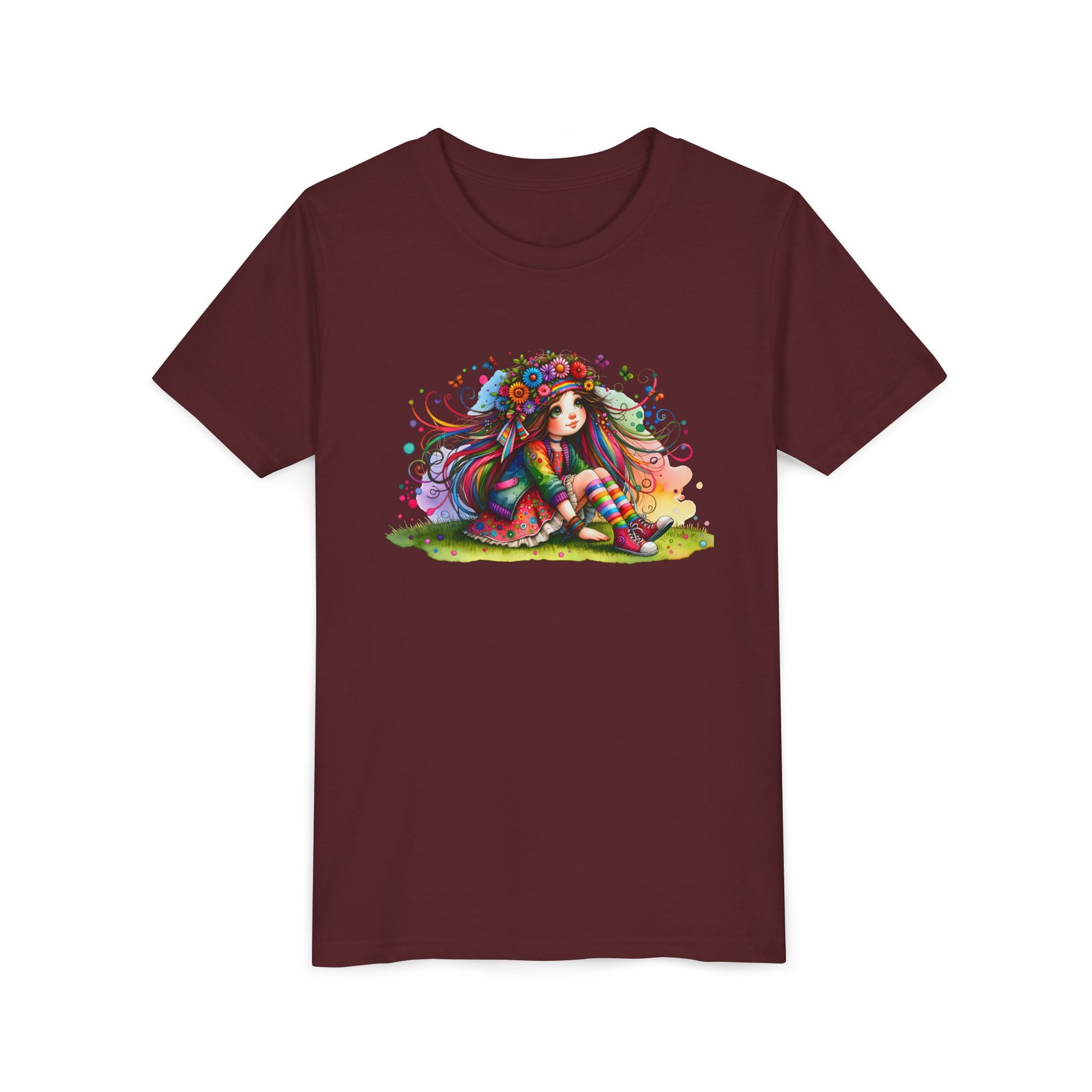 Whimsical Floral Girl Youth Tee